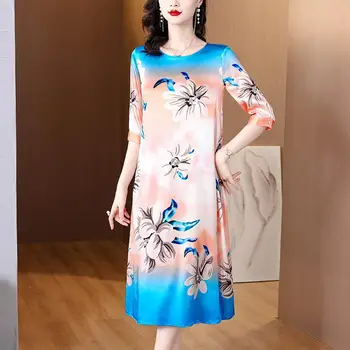 2023 Высококачественное Роскошное Женское шелковое платье с принтом, Летнее Элегантное Повседневное Пляжное Длинное платье, Женское Корейское модное Роскошное вечернее платье