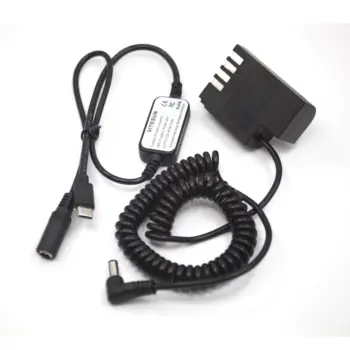 USB C Кабель Зарядного Устройства BLF19 Фиктивный Аккумулятор для Lumix DMC-G9 LGK GH3 GH3K GH4 GH5 Камера DC Соединитель DCC12 Пружинный Провод