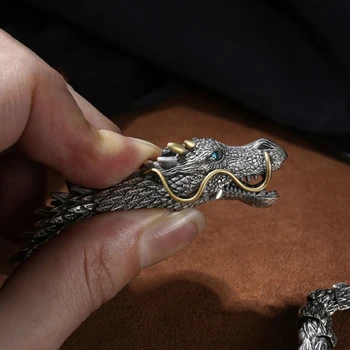 Крутой браслет из чешуи дракона, панк-рок Украшения на День рождения, День Святого Валентина
