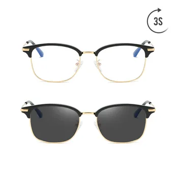 Прогрессивные мультифокальные фотохромные очки для чтения, мужские Женские очки для дальнозоркости, блокирующие синий свет, Металлические полнокадровые ридеры
