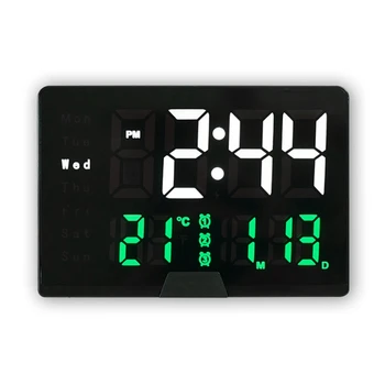Светящийся цифровой будильник Светодиодные электронные часы Светочувствительные прикроватные часы с большим экраном Многофункциональные часы