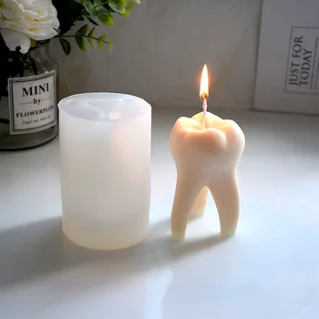 Формы для свечей с большим зубом, креативная силиконовая форма, милая форма для шоколада из 3D-глины для резьбы по гипсу, ароматерапии